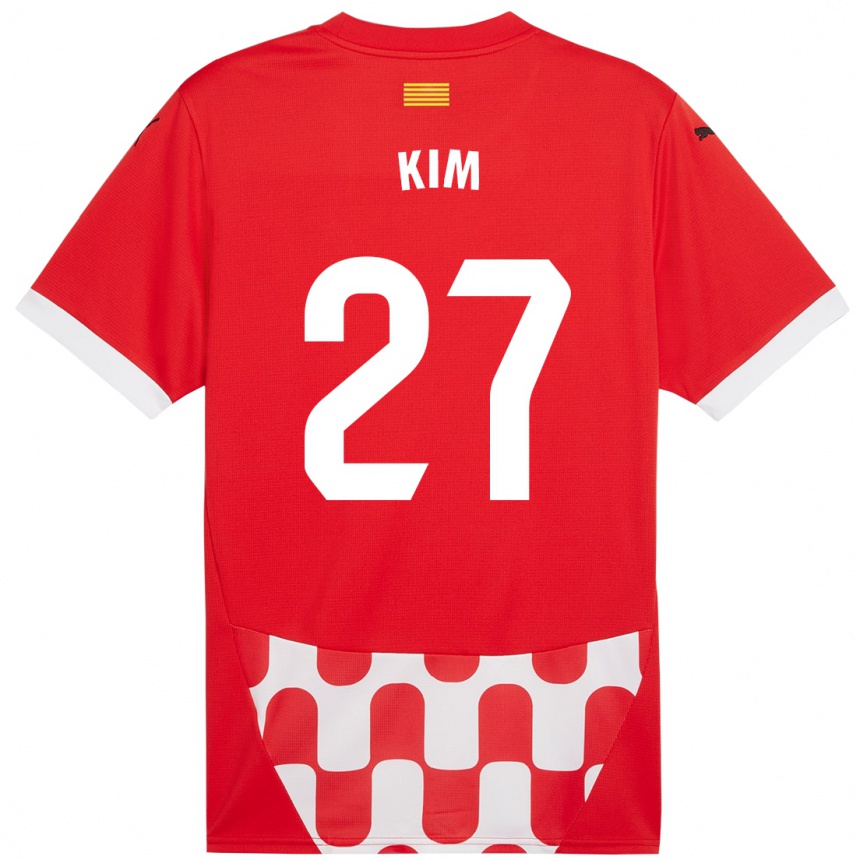 Men Football Min-Su Kim #27 Red White Home Jersey 2024/25 T-Shirt Australia