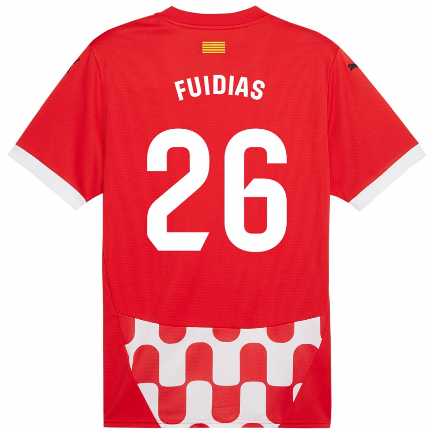 Men Football Toni Fuidias #26 Red White Home Jersey 2024/25 T-Shirt Australia