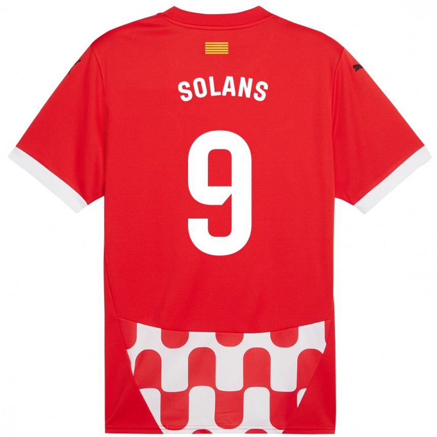 Men Football Sergi Solans #9 Red White Home Jersey 2024/25 T-Shirt Australia