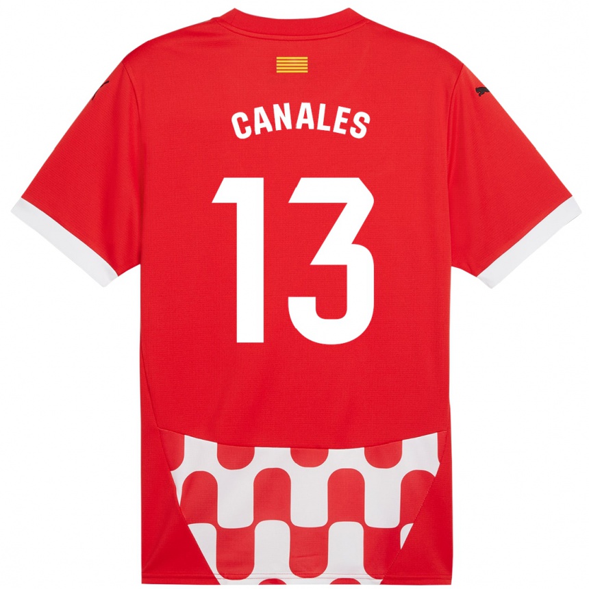 Men Football Juanvi Canales #13 Red White Home Jersey 2024/25 T-Shirt Australia