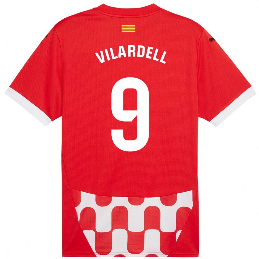 Men Football Júlia Vilardell #9 Red White Home Jersey 2024/25 T-Shirt Australia