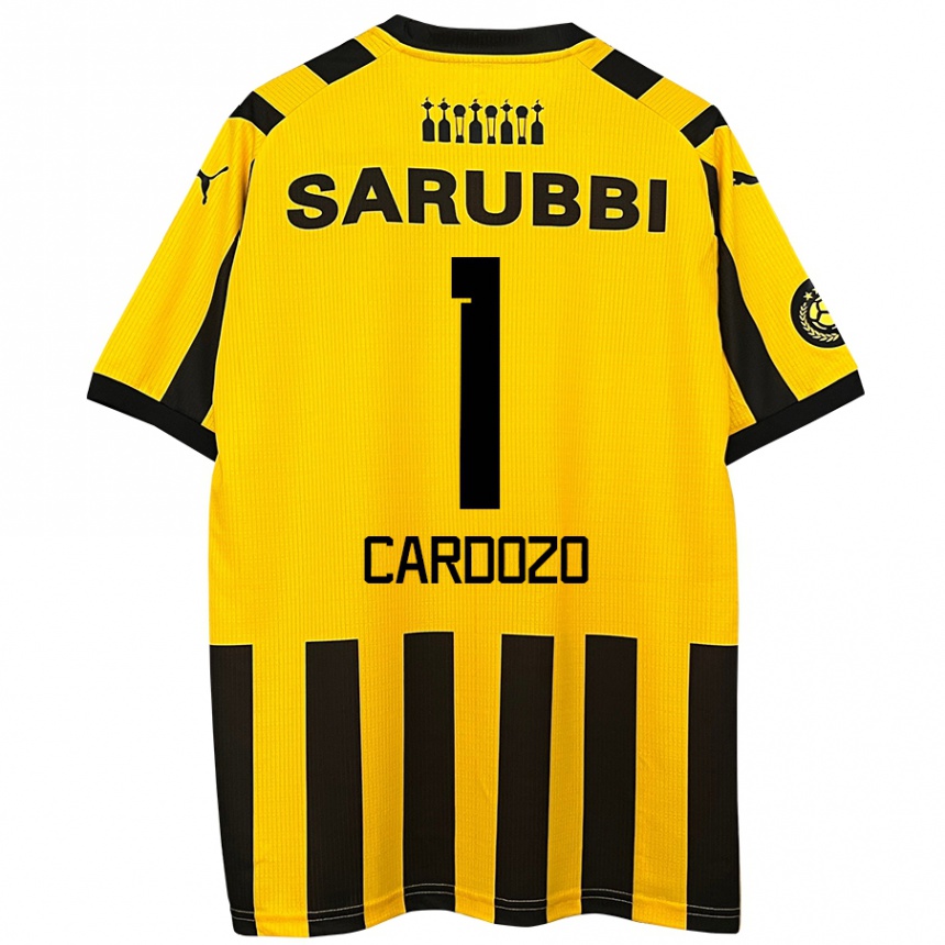 Men Football Thiago Cardozo #1 Yellow Black Home Jersey 2024/25 T-Shirt Australia