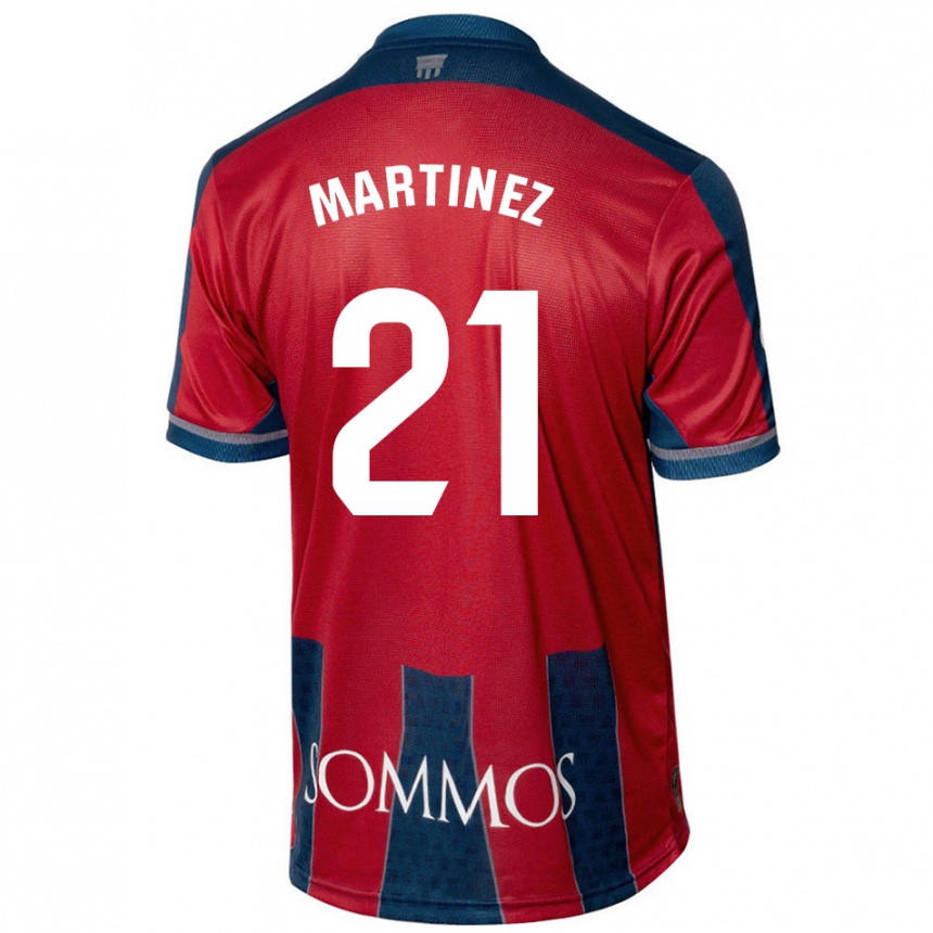 Men Football Alejandra Martínez #21 Red Blue Home Jersey 2024/25 T-Shirt Australia