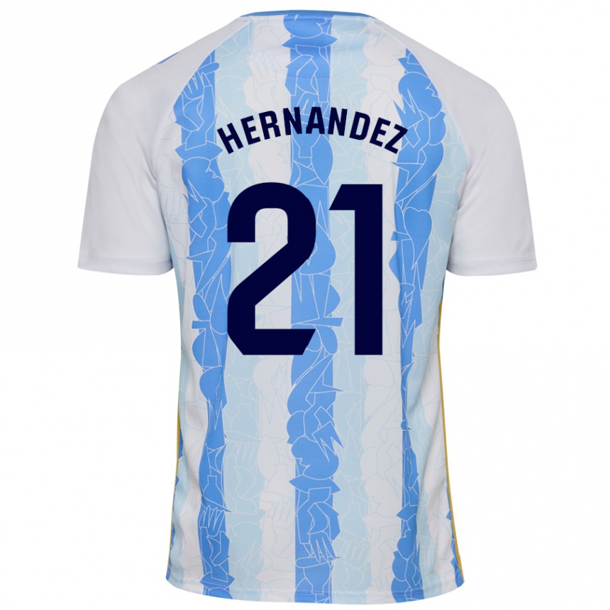 Men Football Juan Hernández #21 White Blue Home Jersey 2024/25 T-Shirt Australia