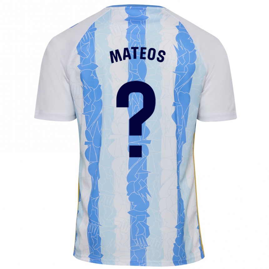 Men Football Álex Mateos #0 White Blue Home Jersey 2024/25 T-Shirt Australia