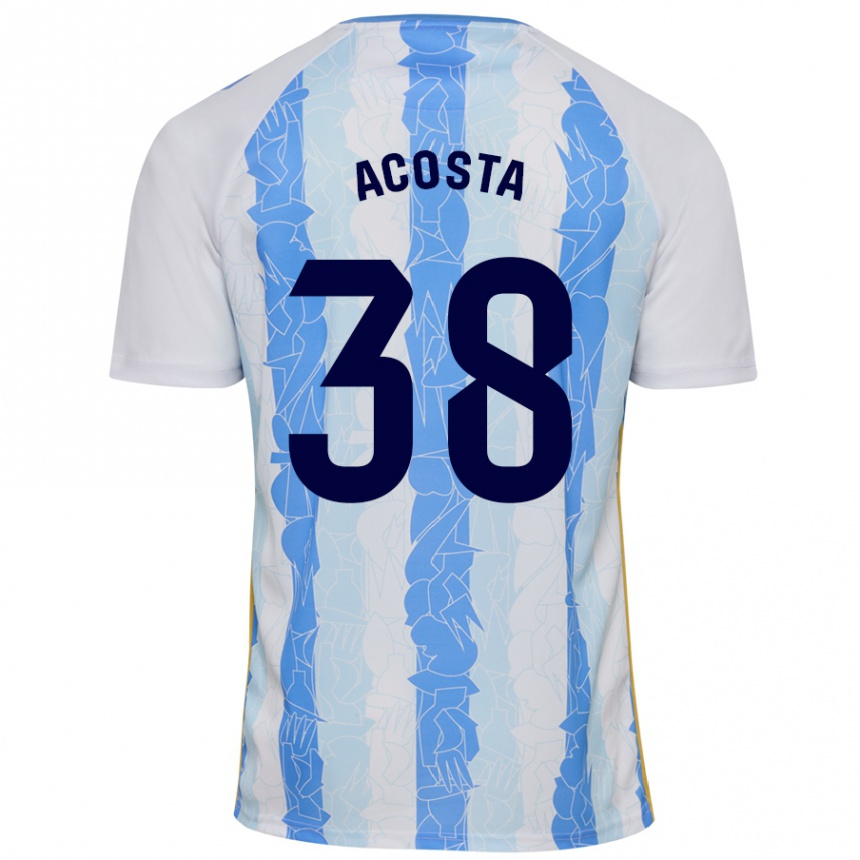 Men Football Judith Acosta #38 White Blue Home Jersey 2024/25 T-Shirt Australia