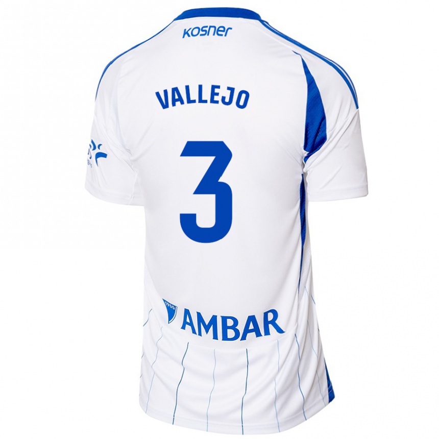 Men Football Jaime Vallejo #3 Red White Home Jersey 2024/25 T-Shirt Australia