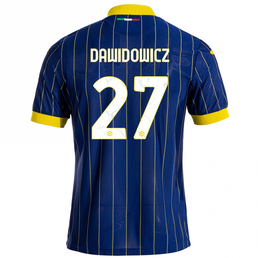 Men Football Pawel Dawidowicz #27 Blue Yellow Home Jersey 2024/25 T-Shirt Australia