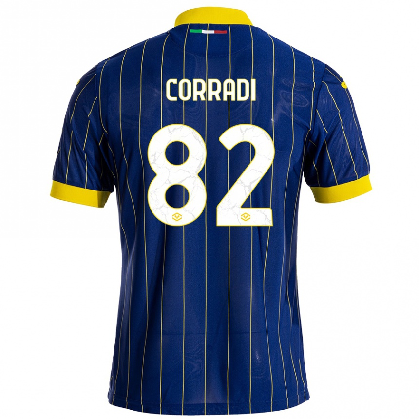 Men Football Christian Corradi #82 Blue Yellow Home Jersey 2024/25 T-Shirt Australia