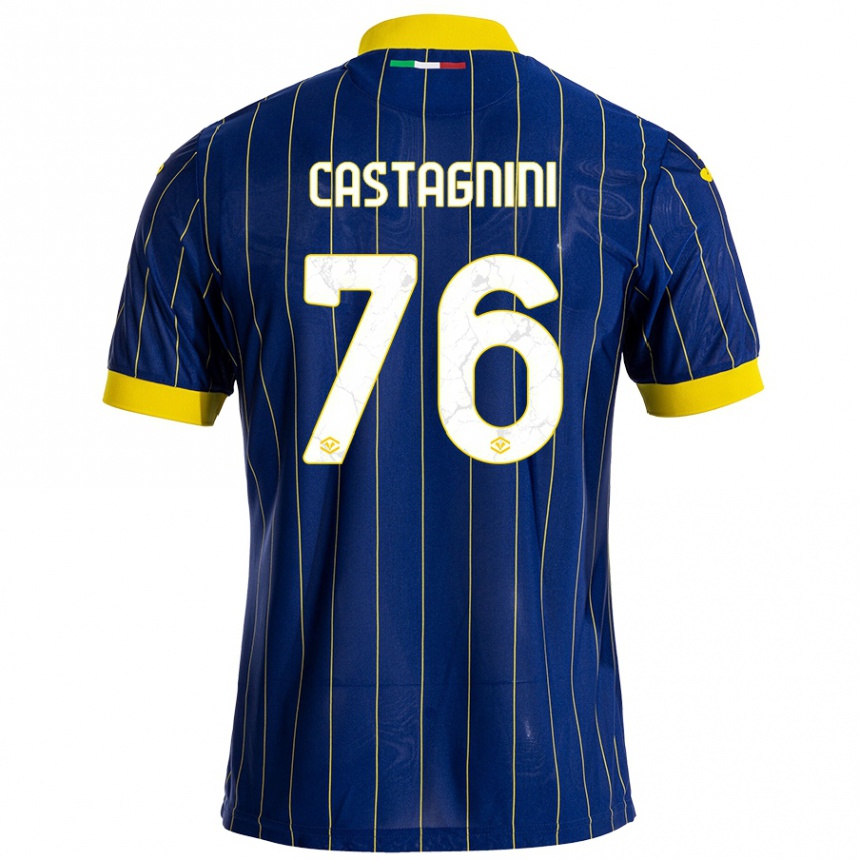 Men Football Mirko Castagnini #76 Blue Yellow Home Jersey 2024/25 T-Shirt Australia