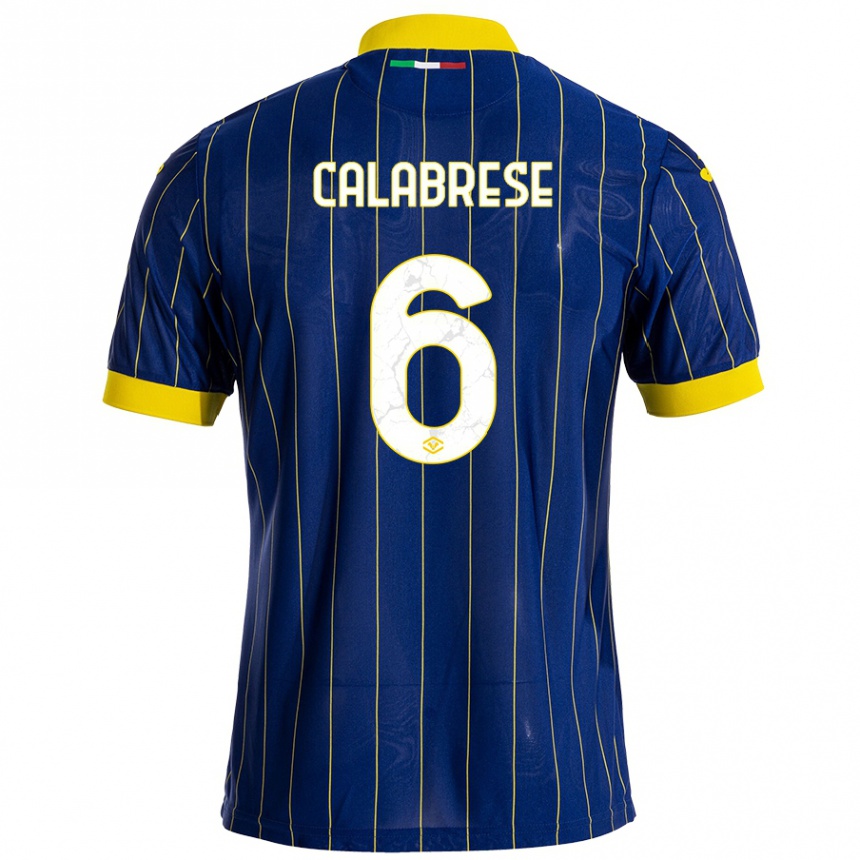 Men Football Nicolò Calabrese #6 Blue Yellow Home Jersey 2024/25 T-Shirt Australia