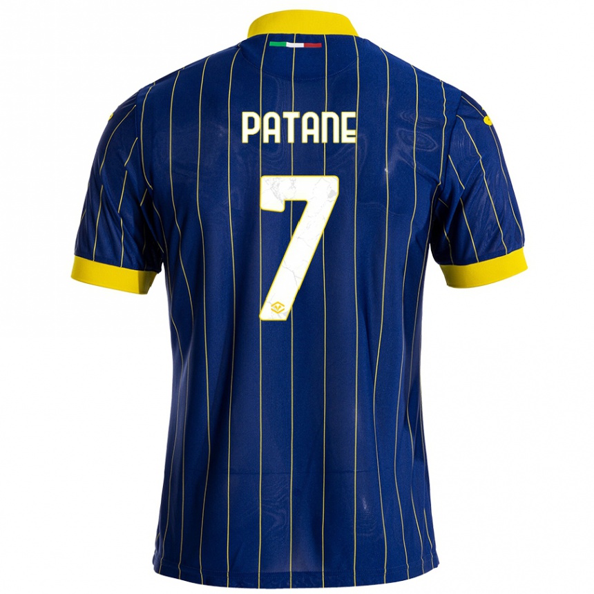 Men Football Nicola Patanè #7 Blue Yellow Home Jersey 2024/25 T-Shirt Australia