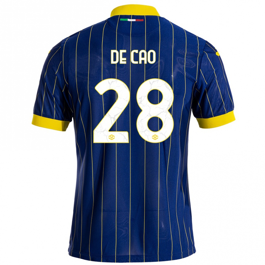 Men Football Elena De Cao #28 Blue Yellow Home Jersey 2024/25 T-Shirt Australia