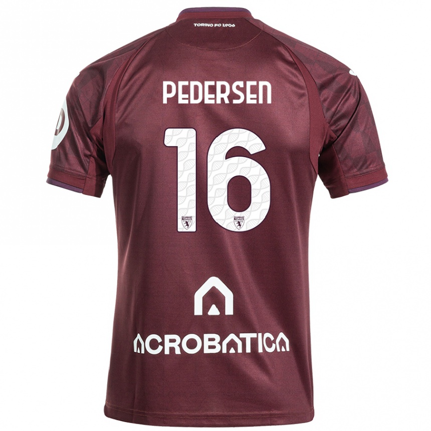 Men Football Marcus Pedersen #16 Maroon White Home Jersey 2024/25 T-Shirt Australia