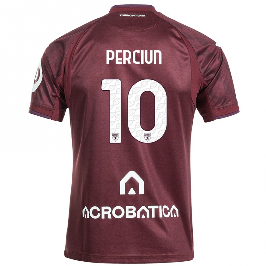 Men Football Sergiu Perciun #10 Maroon White Home Jersey 2024/25 T-Shirt Australia