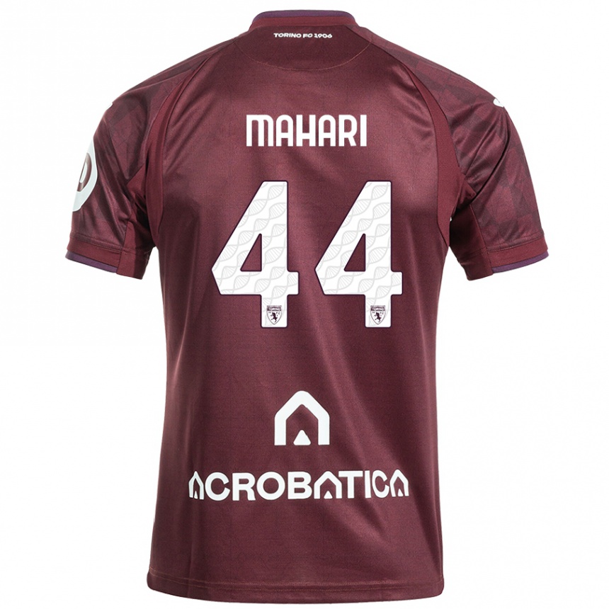 Men Football Efdon Mahari #44 Maroon White Home Jersey 2024/25 T-Shirt Australia