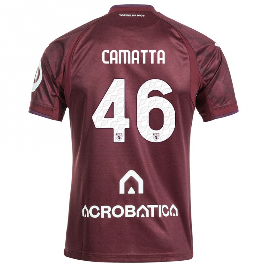 Men Football Alessandro Camatta #46 Maroon White Home Jersey 2024/25 T-Shirt Australia