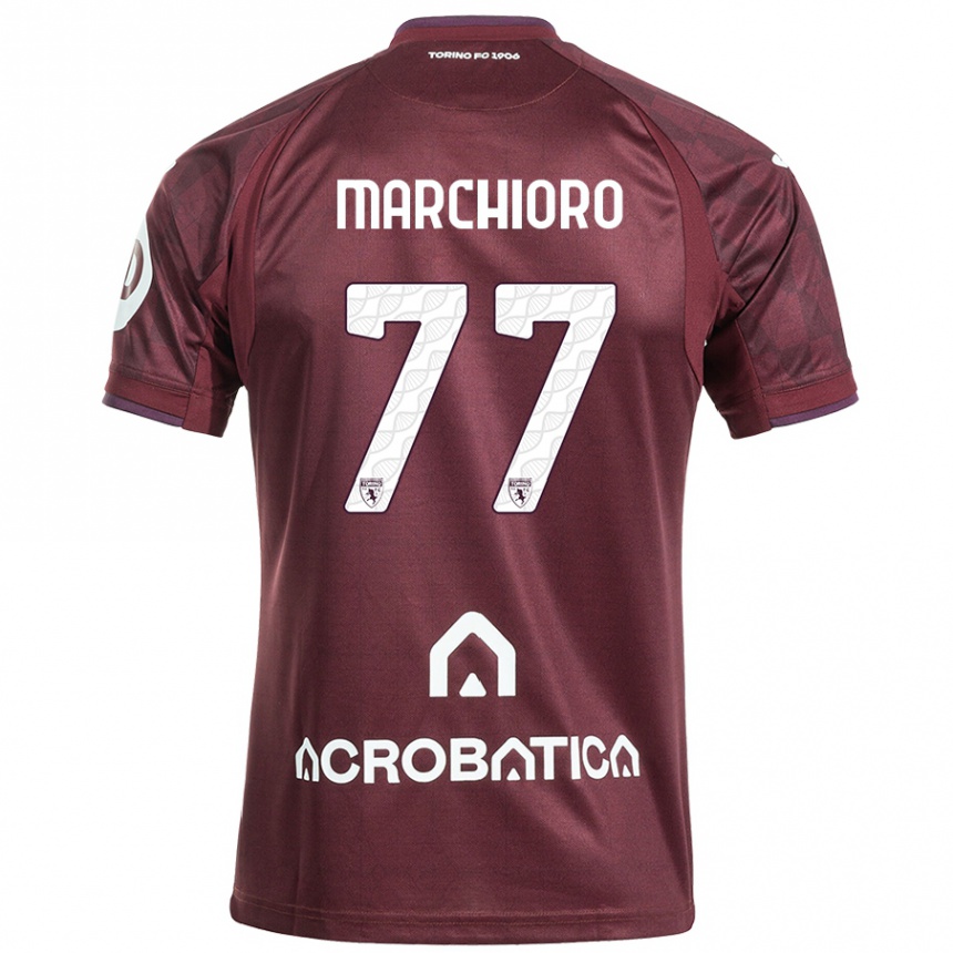 Men Football Raffaele Marchioro #77 Maroon White Home Jersey 2024/25 T-Shirt Australia