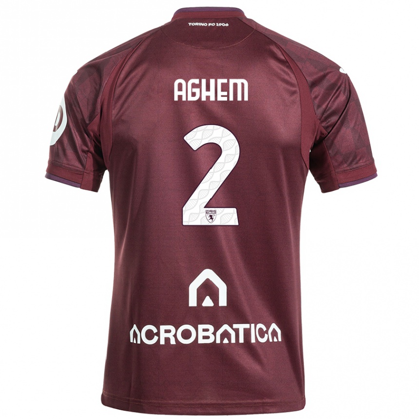 Men Football Brigitta Aghem #2 Maroon White Home Jersey 2024/25 T-Shirt Australia