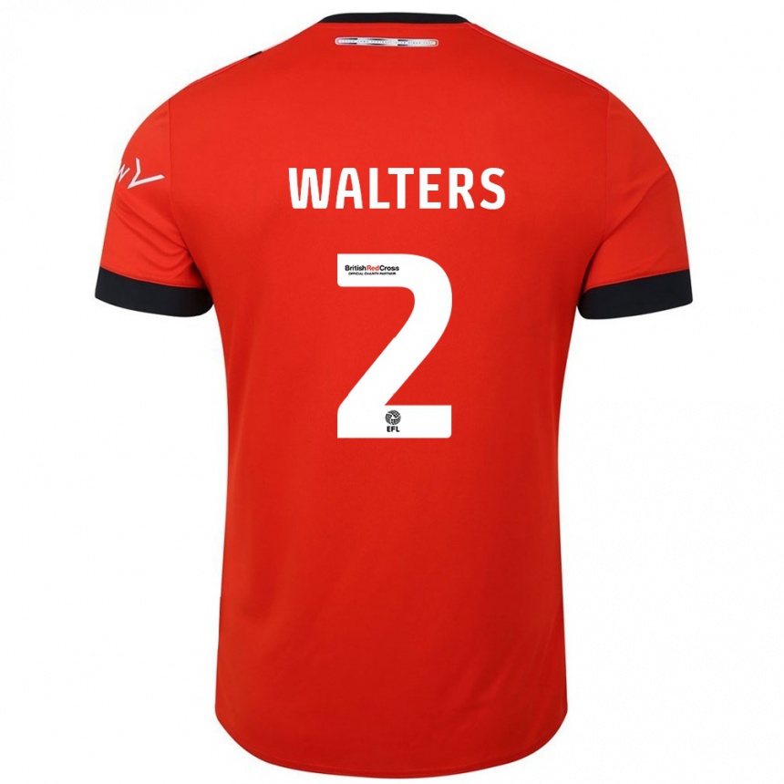 Men Football Reuell Walters #2 Orange Black Home Jersey 2024/25 T-Shirt Australia