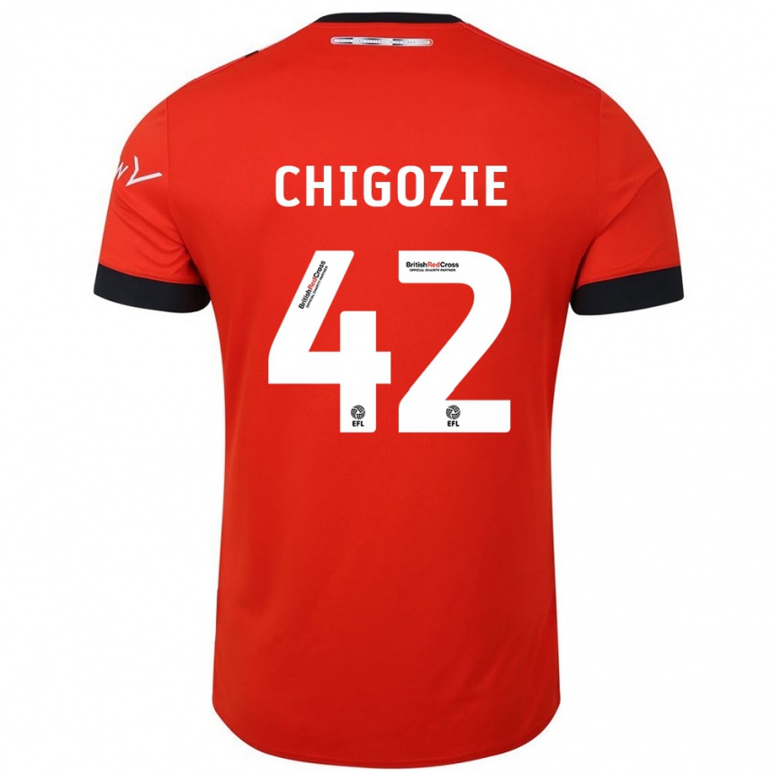 Men Football Christian Chigozie #42 Orange Black Home Jersey 2024/25 T-Shirt Australia