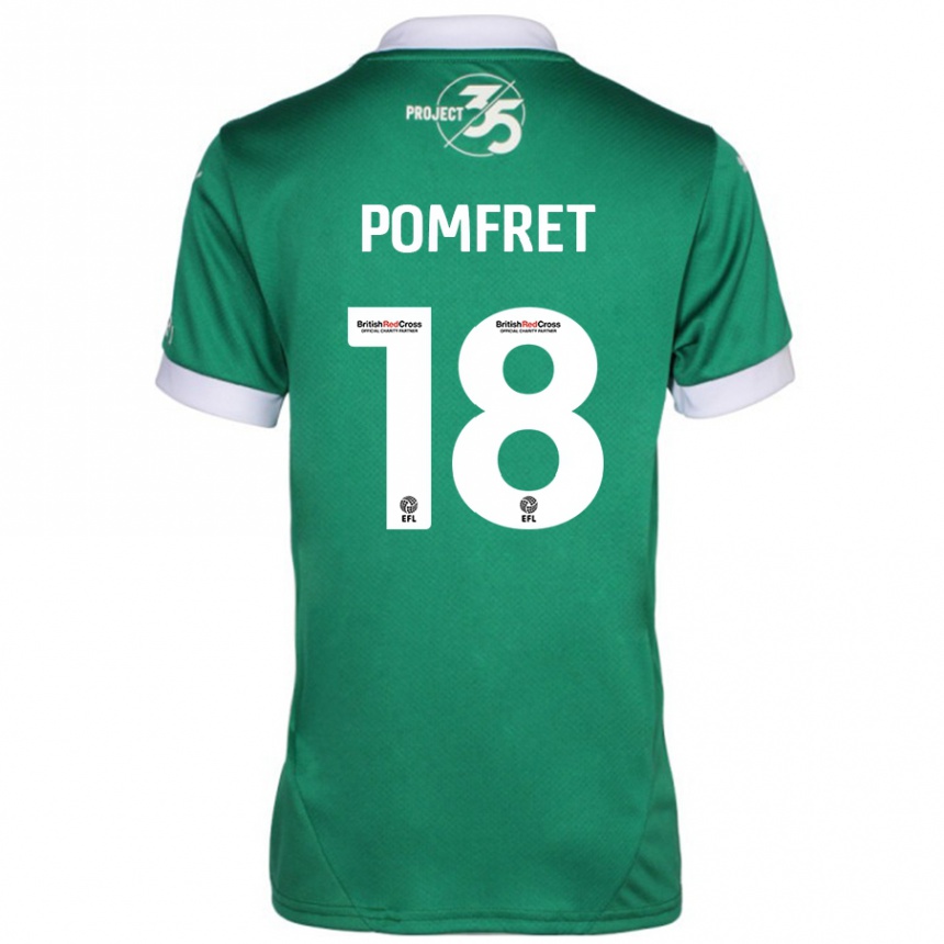 Men Football Taya Pomfret #18 Green White Home Jersey 2024/25 T-Shirt Australia