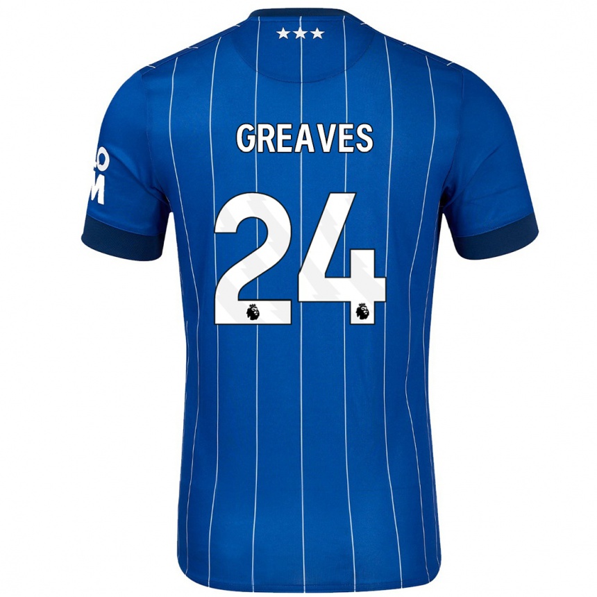 Men Football Jacob Greaves #24 Navy Blue Home Jersey 2024/25 T-Shirt Australia