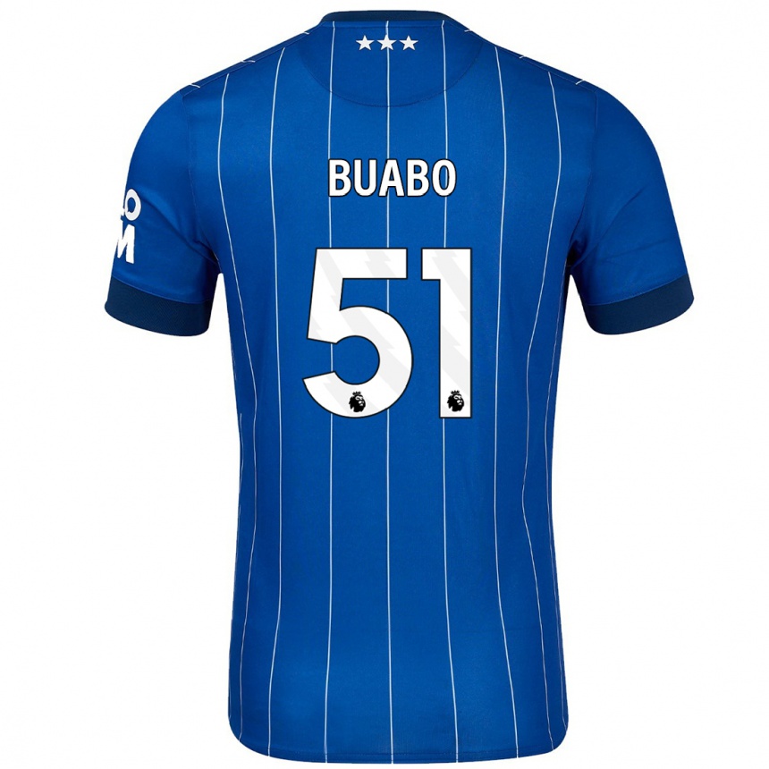 Men Football Gerard Buabo #51 Navy Blue Home Jersey 2024/25 T-Shirt Australia