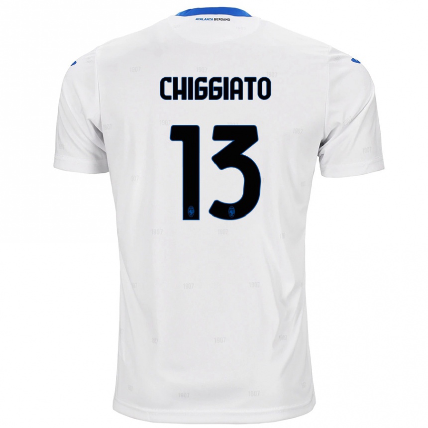 Men Football Gabriele Chiggiato #13 White Away Jersey 2024/25 T-Shirt Australia