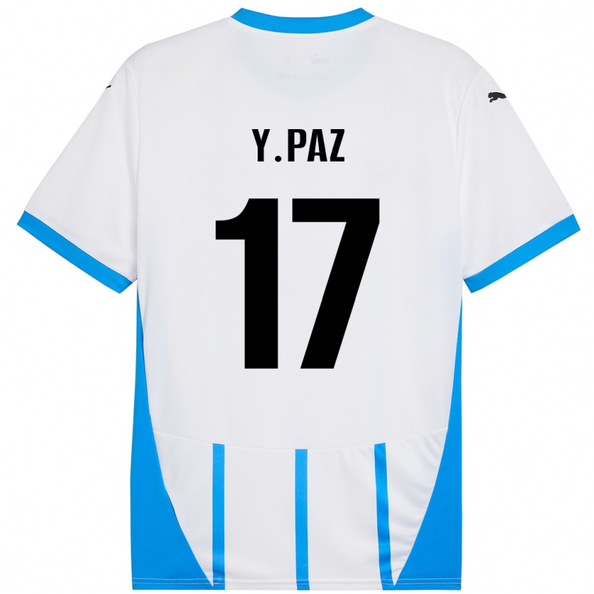 Men Football Yeferson Paz #17 White Blue Away Jersey 2024/25 T-Shirt Australia