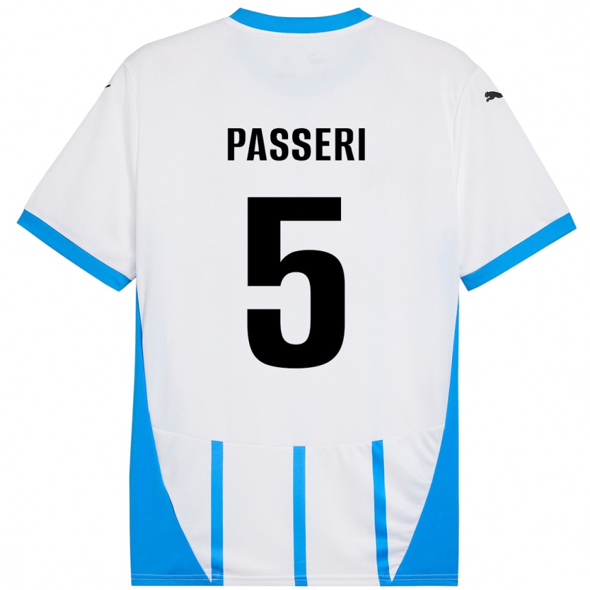 Men Football Angela Passeri #5 White Blue Away Jersey 2024/25 T-Shirt Australia