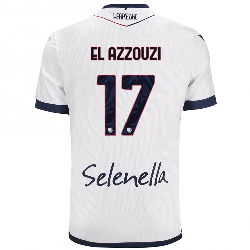 Men Football Oussama El Azzouzi #17 White Royal Blue Away Jersey 2024/25 T-Shirt Australia