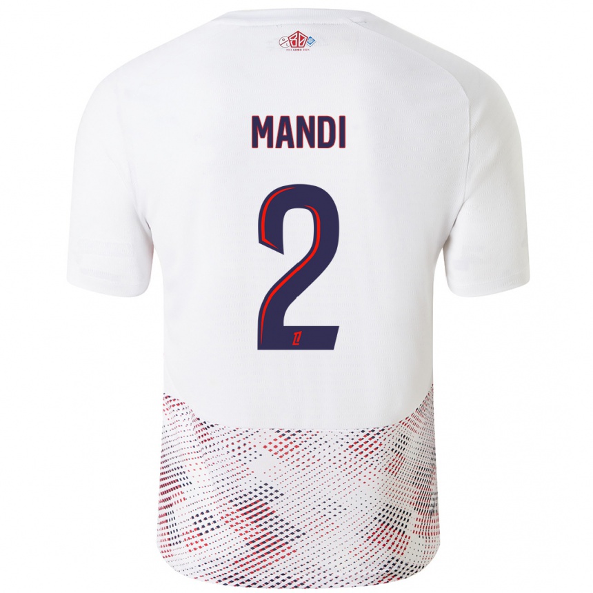 Men Football Aïssa Mandi #2 White Royal Blue Away Jersey 2024/25 T-Shirt Australia