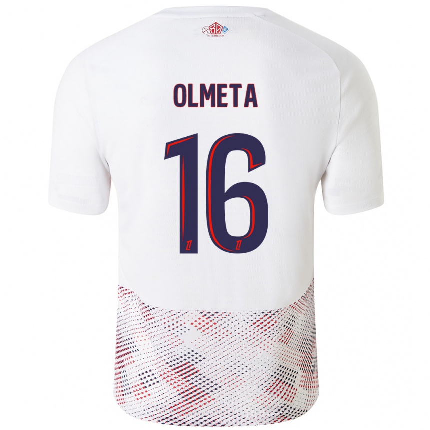 Men Football Lisandru Olmeta #16 White Royal Blue Away Jersey 2024/25 T-Shirt Australia