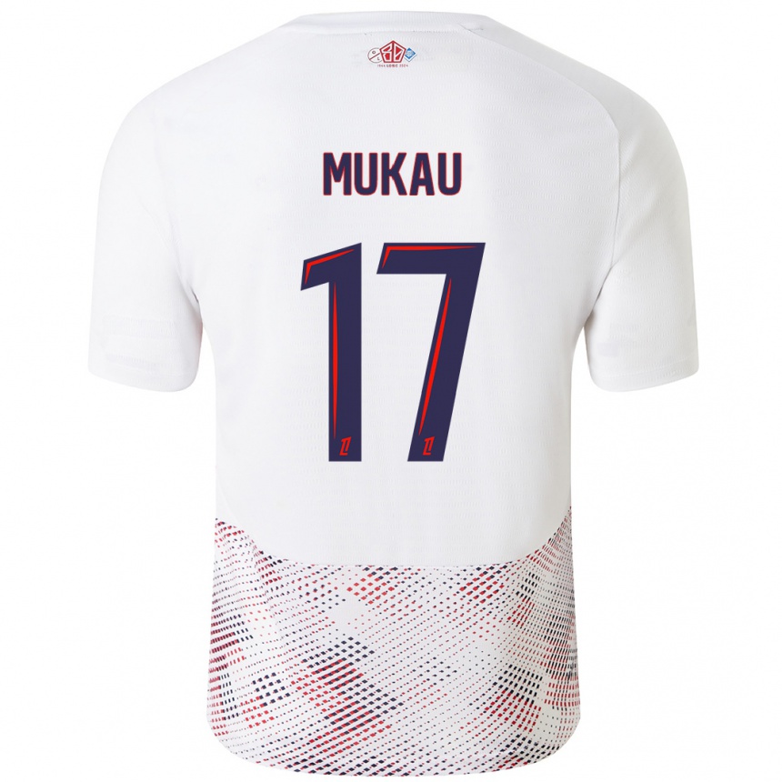 Men Football Ngal'ayel Mukau #17 White Royal Blue Away Jersey 2024/25 T-Shirt Australia