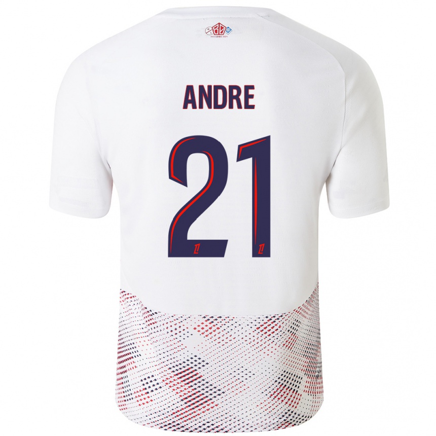 Men Football Benjamin Andre #21 White Royal Blue Away Jersey 2024/25 T-Shirt Australia