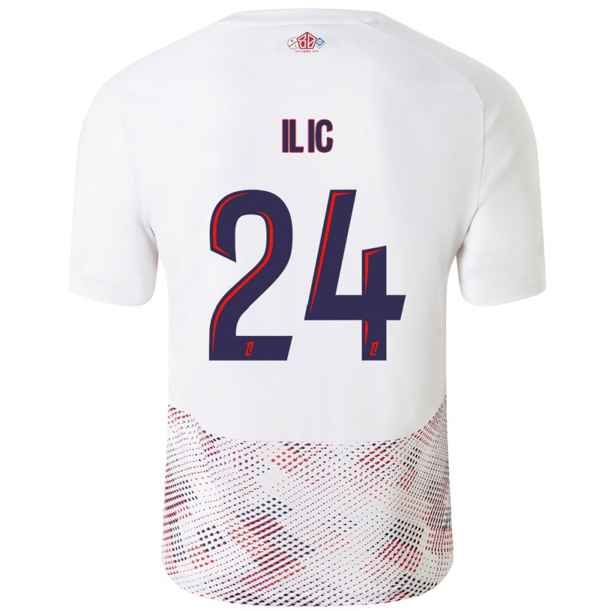 Men Football Andrej Ilic #24 White Royal Blue Away Jersey 2024/25 T-Shirt Australia