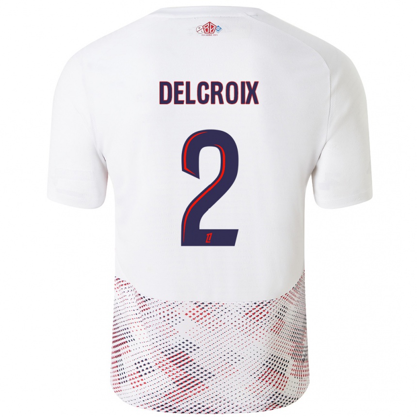 Men Football Céleste Delcroix #2 White Royal Blue Away Jersey 2024/25 T-Shirt Australia