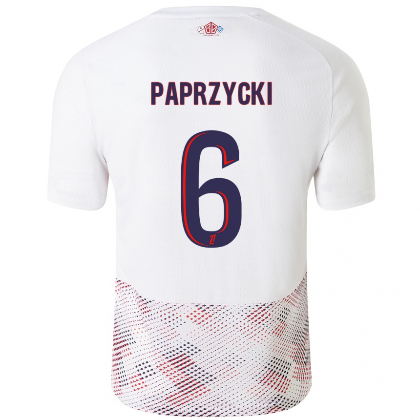 Men Football Aurore Paprzycki #6 White Royal Blue Away Jersey 2024/25 T-Shirt Australia