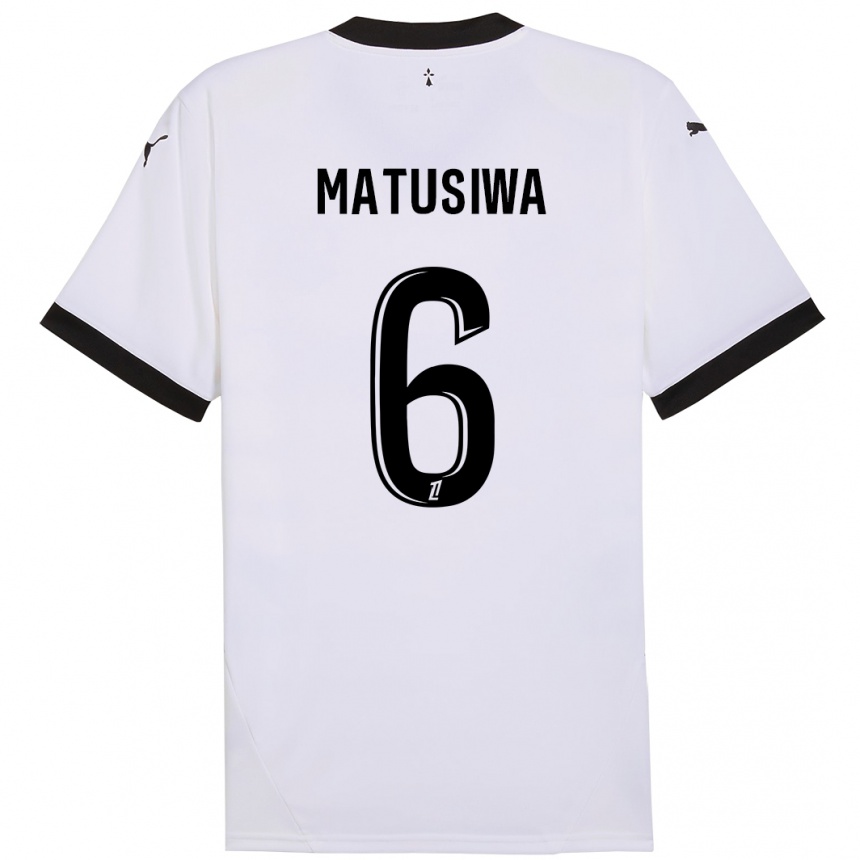 Men Football Azor Matusiwa #6 White Black Away Jersey 2024/25 T-Shirt Australia