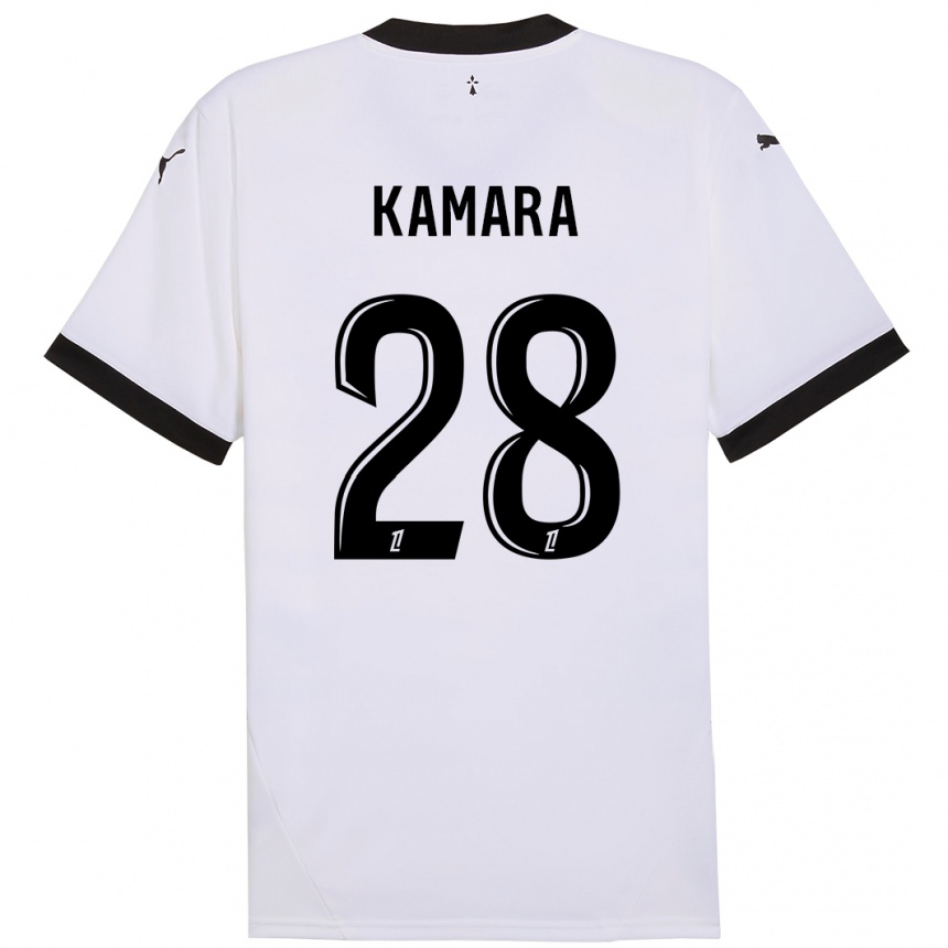 Men Football Glen Kamara #28 White Black Away Jersey 2024/25 T-Shirt Australia