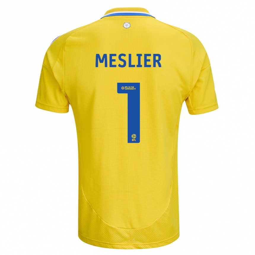 Men Football Illan Meslier #1 Yellow Blue Away Jersey 2024/25 T-Shirt Australia