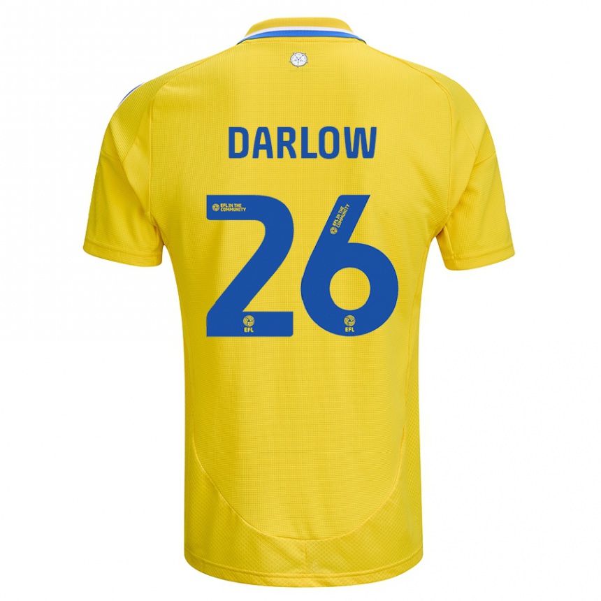 Men Football Karl Darlow #26 Yellow Blue Away Jersey 2024/25 T-Shirt Australia