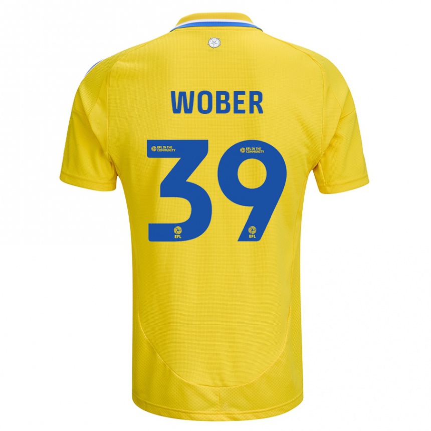 Men Football Maximilian Wöber #39 Yellow Blue Away Jersey 2024/25 T-Shirt Australia