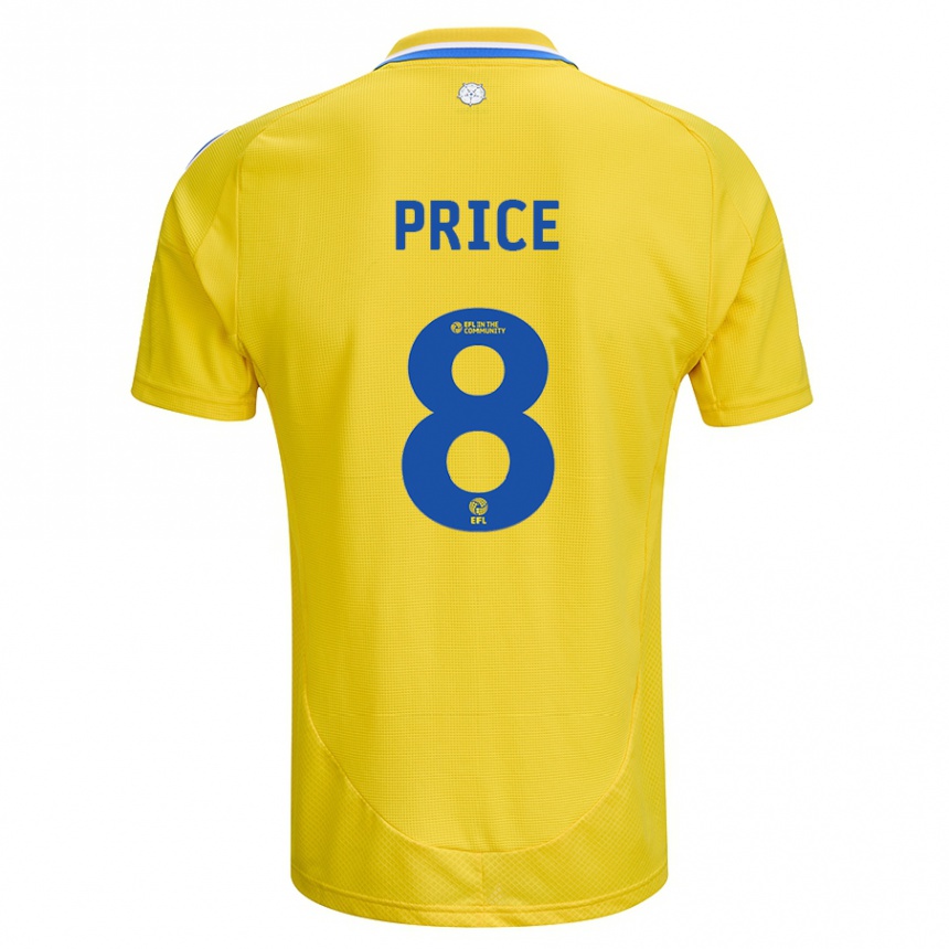 Men Football Leoni Price #8 Yellow Blue Away Jersey 2024/25 T-Shirt Australia