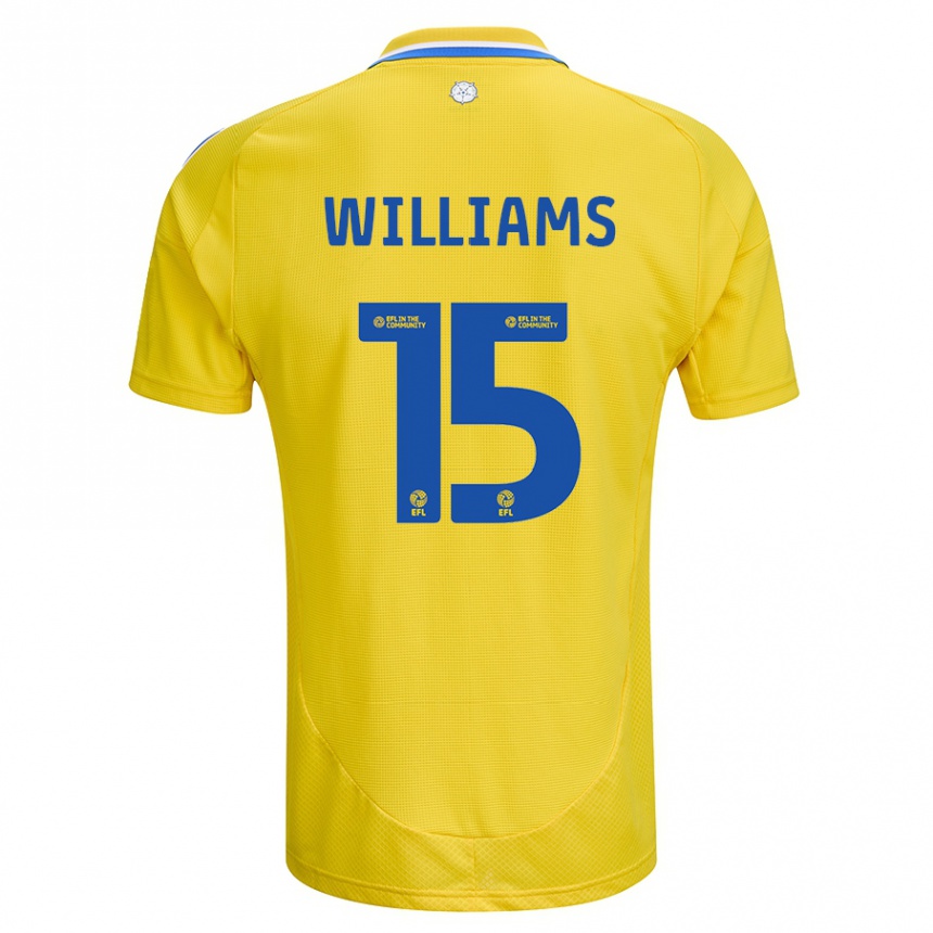 Men Football Paige Williams #15 Yellow Blue Away Jersey 2024/25 T-Shirt Australia