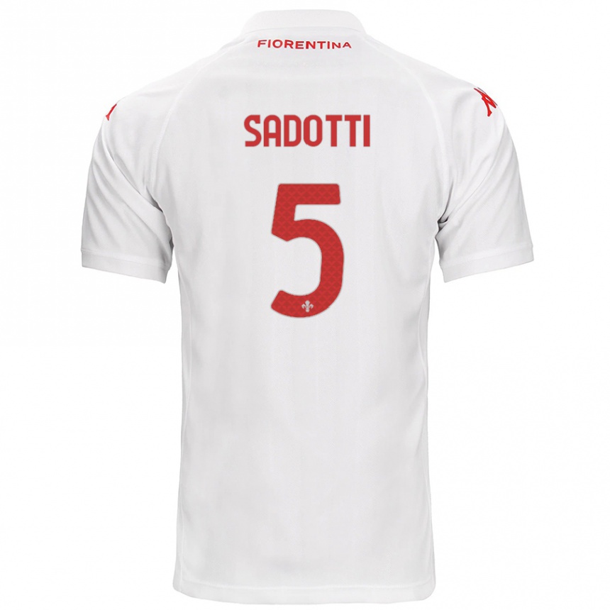 Men Football Edoardo Sadotti #5 White Away Jersey 2024/25 T-Shirt Australia