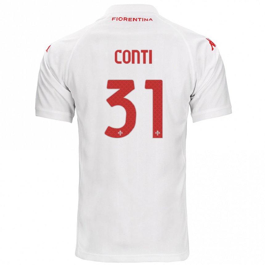 Men Football Gabriele Conti #31 White Away Jersey 2024/25 T-Shirt Australia