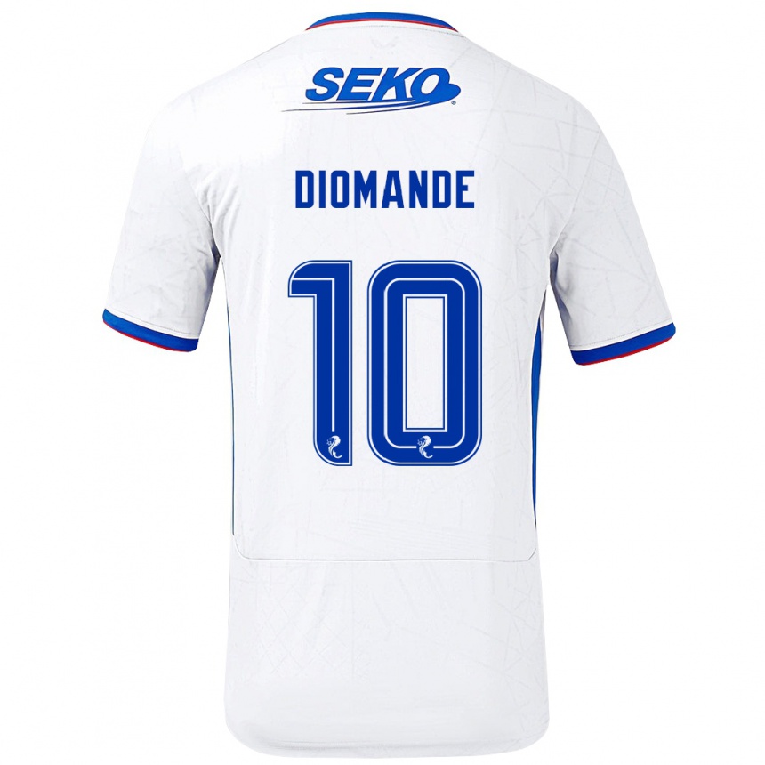 Men Football Mohamed Diomandé #10 White Blue Away Jersey 2024/25 T-Shirt Australia