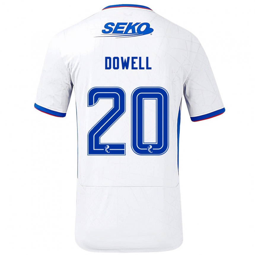 Men Football Kieran Dowell #20 White Blue Away Jersey 2024/25 T-Shirt Australia